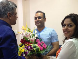 Mr. Virender Sehwag With Dr. Rushalli Nair At Vedang Clinic